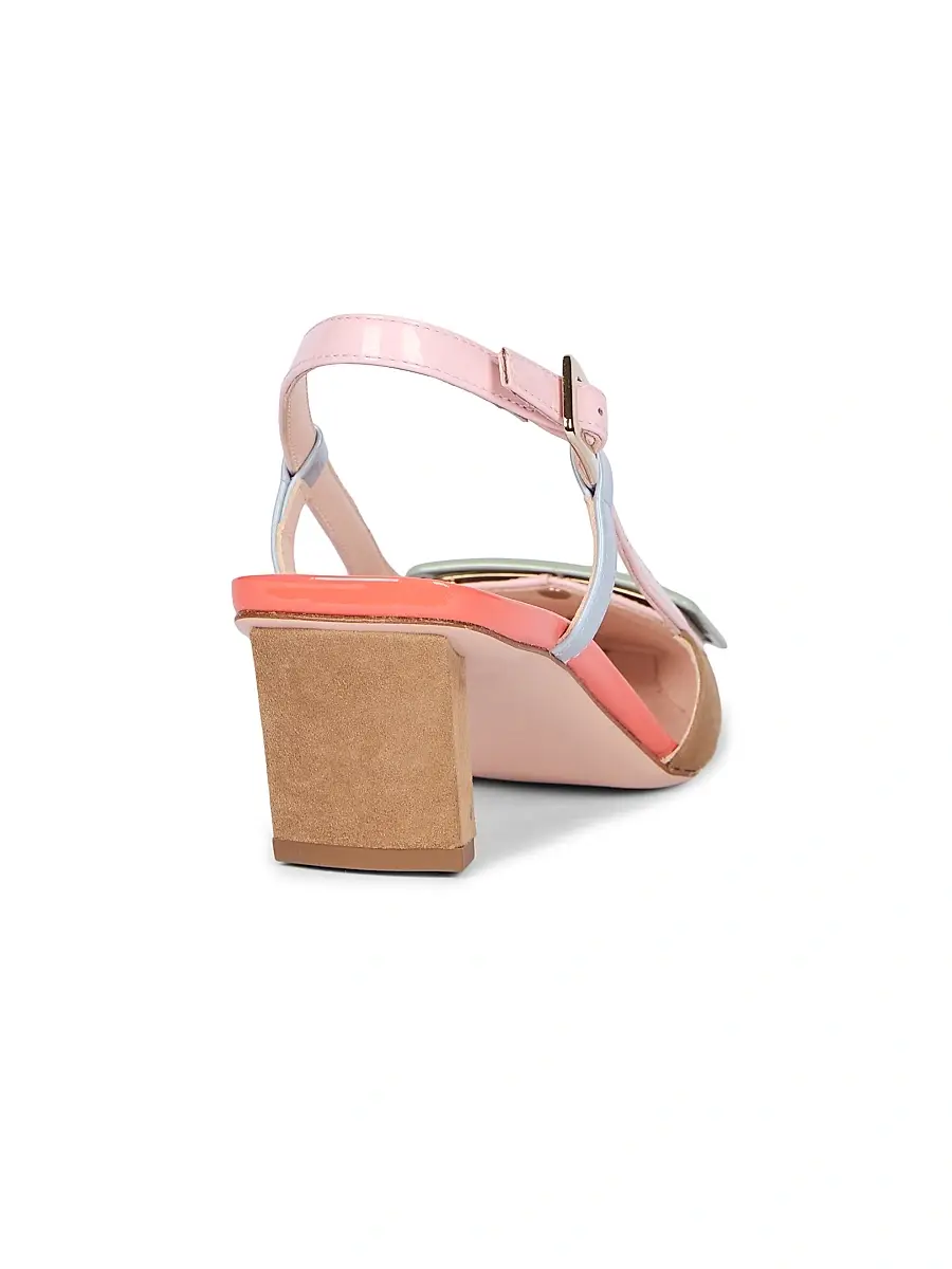 Roger Vivier Women's 45MM Lacquered Suede Slingback Pumps | Thumbnail 3