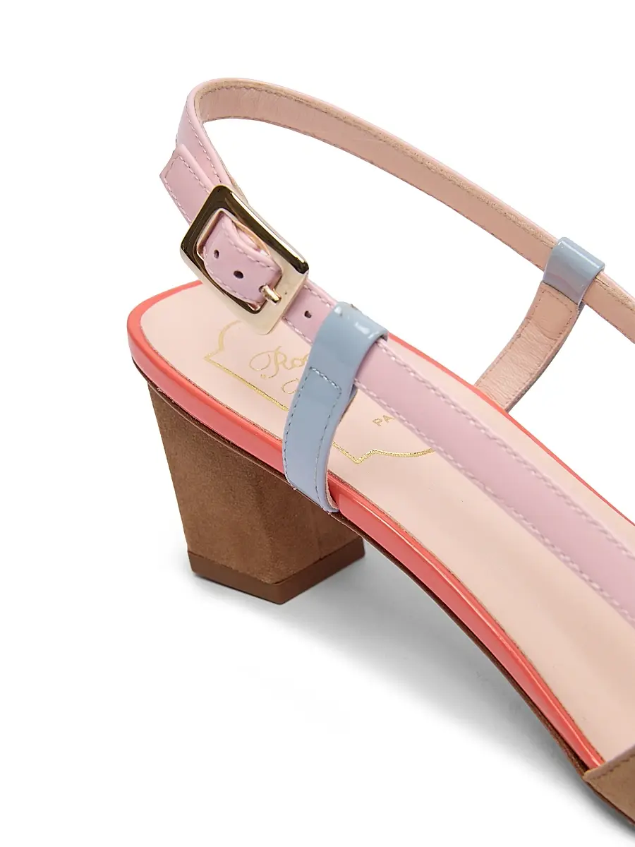 Roger Vivier Women's 45MM Lacquered Suede Slingback Pumps | Thumbnail 6