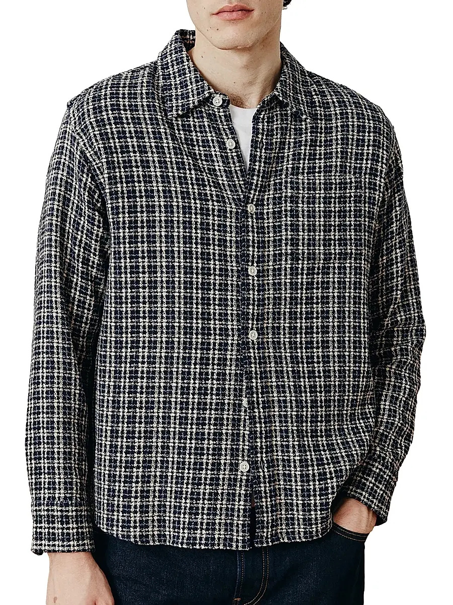 Corridor Men's Snow Check Reverse Tweed Shirt | Thumbnail 3 Corridor Men's Snow Check Reverse Tweed Shirt | Thumbnail 3