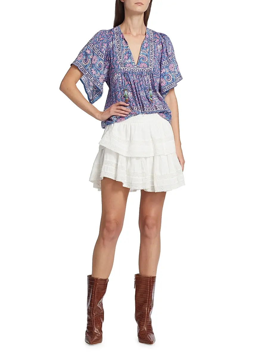 LoveShackFancy Women's Tiered Ruffle Mini Skirt | Thumbnail 2 LoveShackFancy Women's Tiered Ruffle Mini Skirt | Thumbnail 2