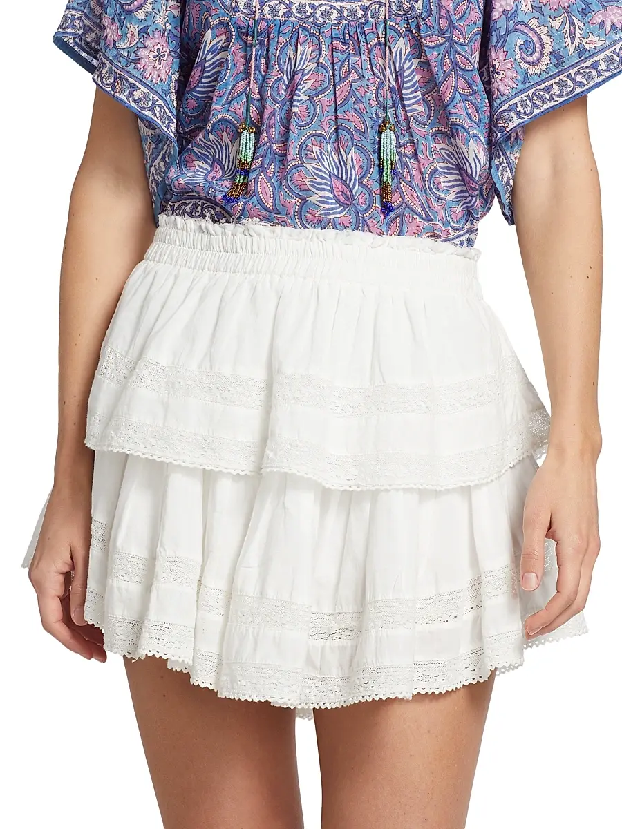 LoveShackFancy Women's Tiered Ruffle Mini Skirt | Thumbnail 3 LoveShackFancy Women's Tiered Ruffle Mini Skirt | Thumbnail 3