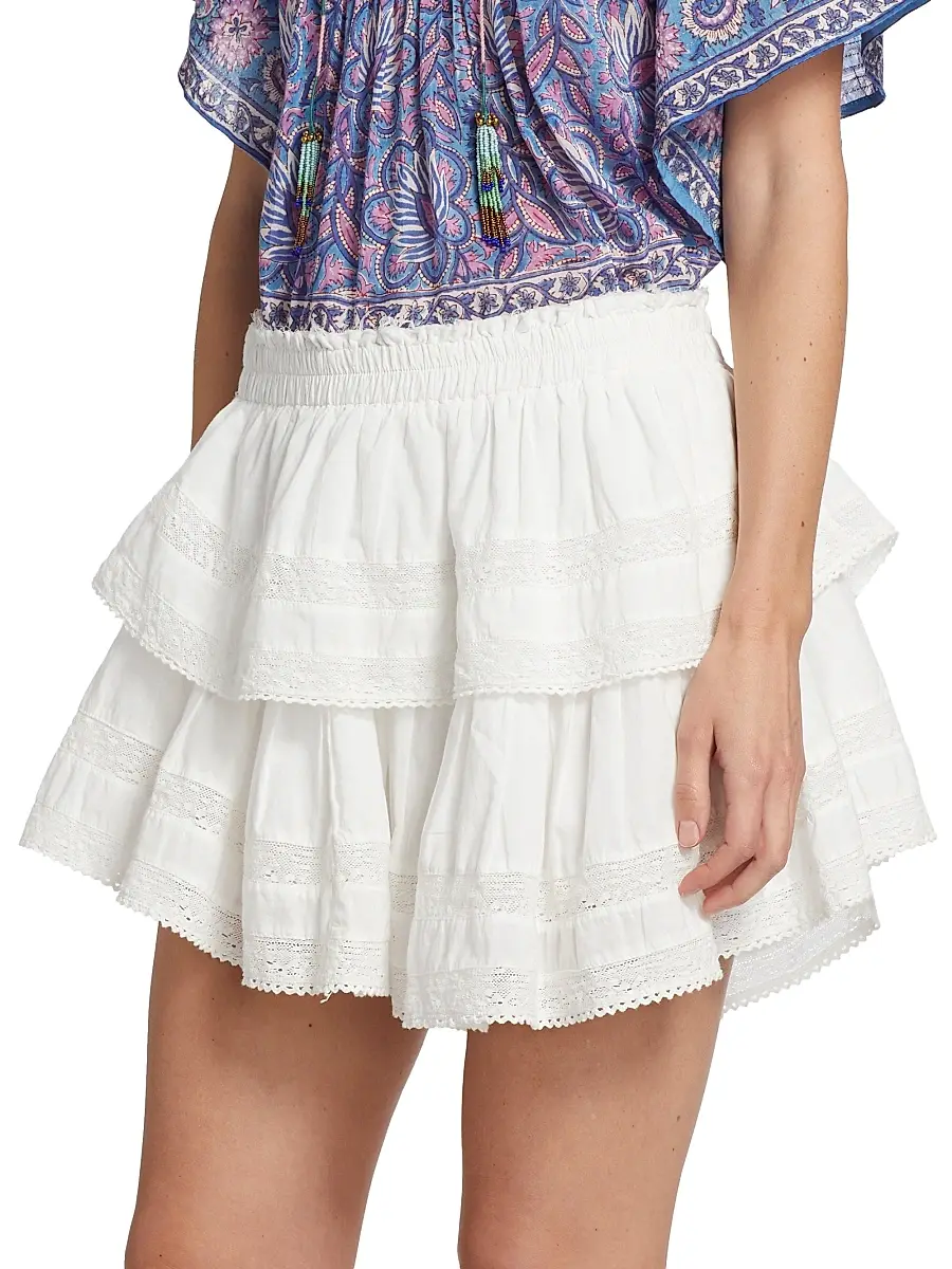 LoveShackFancy Women's Tiered Ruffle Mini Skirt | Thumbnail 4 LoveShackFancy Women's Tiered Ruffle Mini Skirt | Thumbnail 4