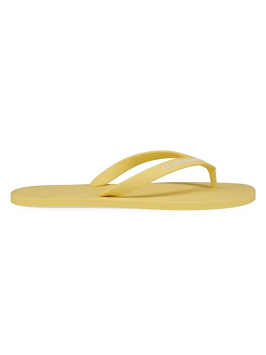 Christian Louboutin Men's Summer Rubber Thong Sandals - Vanilla - Size 12 | Image 1 Christian Louboutin Men's Summer Rubber Thong Sandals - Vanilla - Size 12 | Image 1