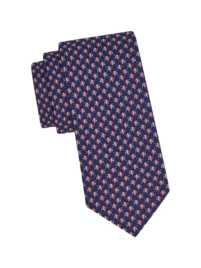 Ferragamo Men's Fish Gancini Silk Tie