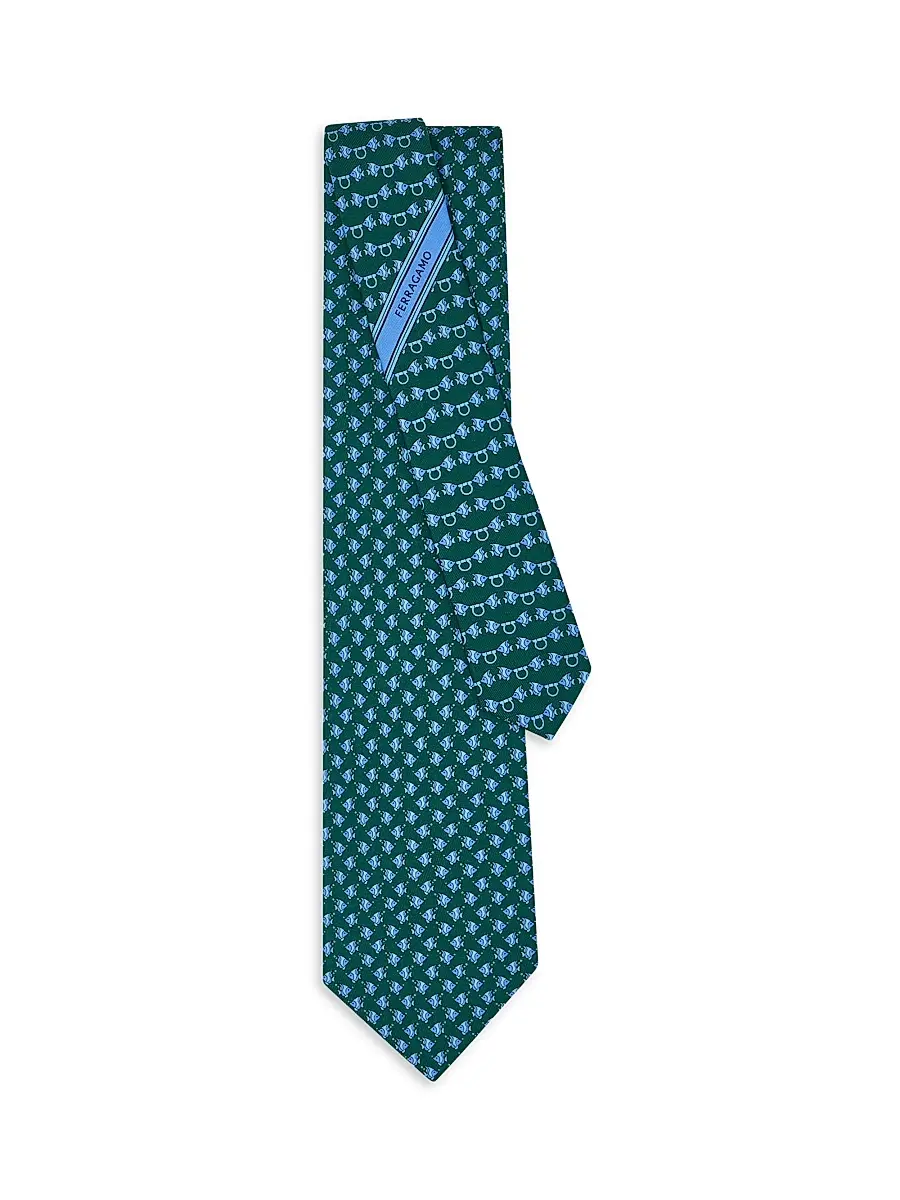 Ferragamo Men's Fish Gancini Silk Tie | Thumbnail 3 Ferragamo Men's Fish Gancini Silk Tie | Thumbnail 3