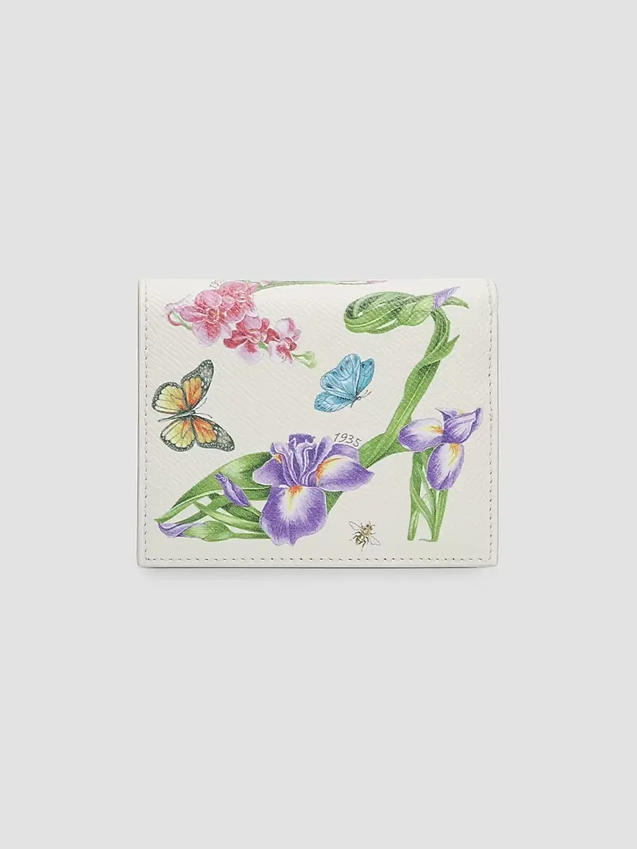 Ferragamo Women's Gancini Floral Leather Compact Bifold Wallet | Thumbnail 4 Ferragamo Women's Gancini Floral Leather Compact Bifold Wallet | Thumbnail 4
