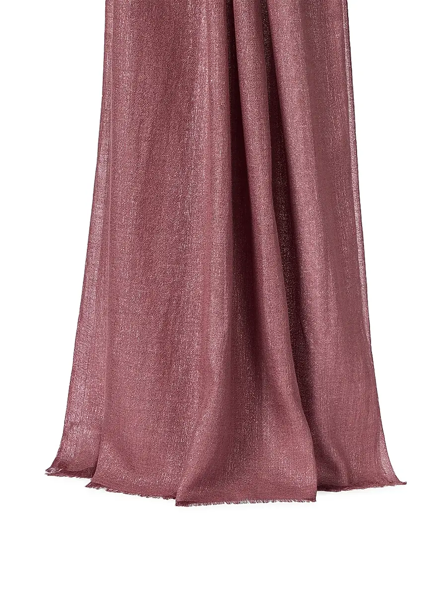 Brunello Cucinelli Women's Cashmere and Silk Scarf - Purple | Thumbnail 3 Brunello Cucinelli Women's Cashmere and Silk Scarf - Purple | Thumbnail 3