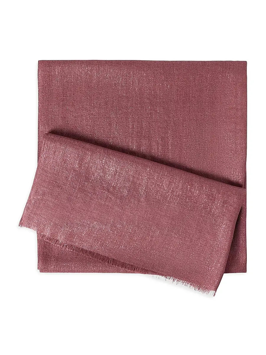 Brunello Cucinelli Women's Cashmere and Silk Scarf - Purple | Image 1 Brunello Cucinelli Women's Cashmere and Silk Scarf - Purple | Image 1