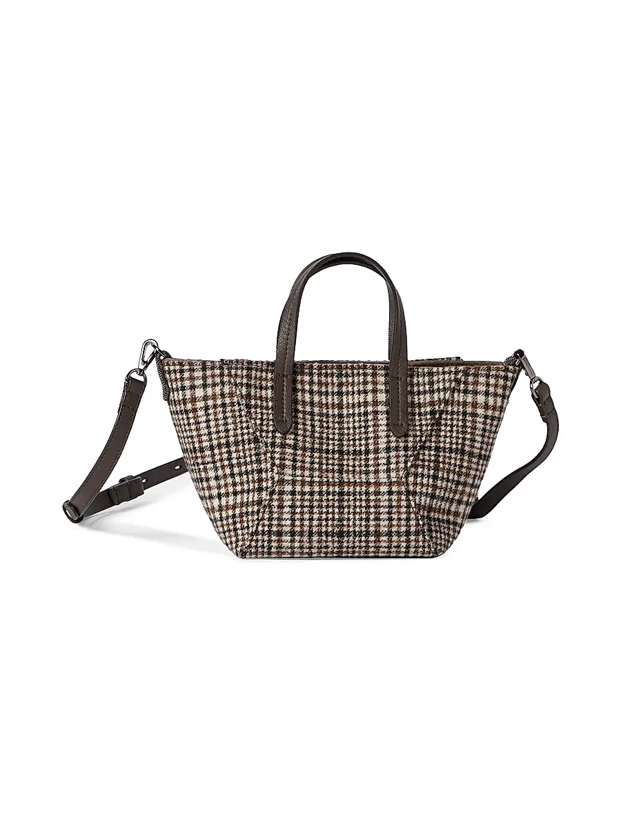 Brunello Cucinelli Women's Duo Mini Top Handle Bag in Water Resistant Alpaca and Wool
