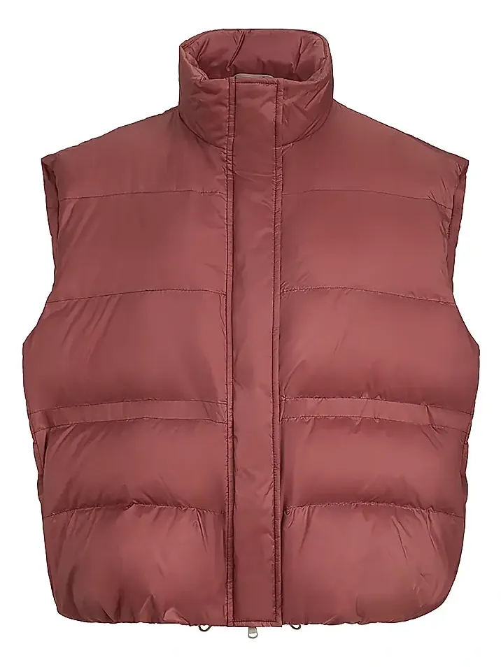 Brunello Cucinelli Women's Water Resistant Matte Nylon Down Jacket with Monili - Ruby
