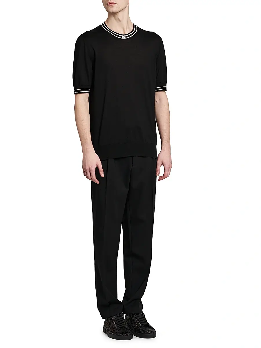 Dolce & Gabbana Men's Logo Silk T-Shirt | Thumbnail 2 Dolce & Gabbana Men's Logo Silk T-Shirt | Thumbnail 2