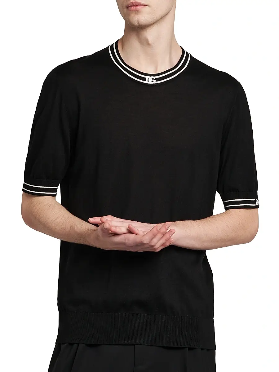 Dolce & Gabbana Men's Logo Silk T-Shirt | Thumbnail 3 Dolce & Gabbana Men's Logo Silk T-Shirt | Thumbnail 3