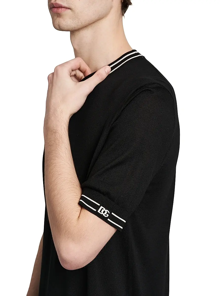 Dolce & Gabbana Men's Logo Silk T-Shirt | Thumbnail 6 Dolce & Gabbana Men's Logo Silk T-Shirt | Thumbnail 6