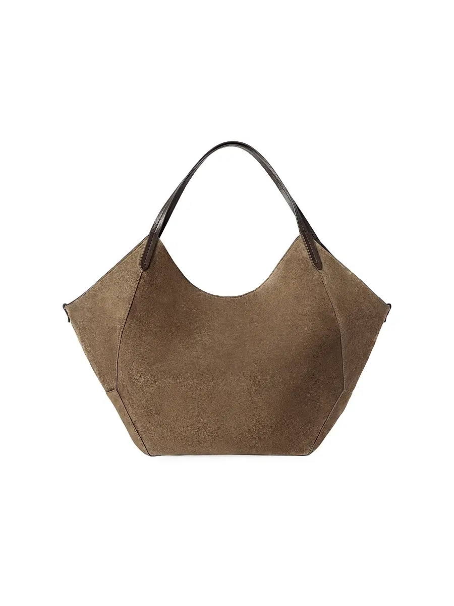 Brunello Cucinelli Women's Duo Shopper Bag in Water Resistant Alpaca and Wool - Brown | Thumbnail 3 Brunello Cucinelli Women's Duo Shopper Bag in Water Resistant Alpaca and Wool - Brown | Thumbnail 3