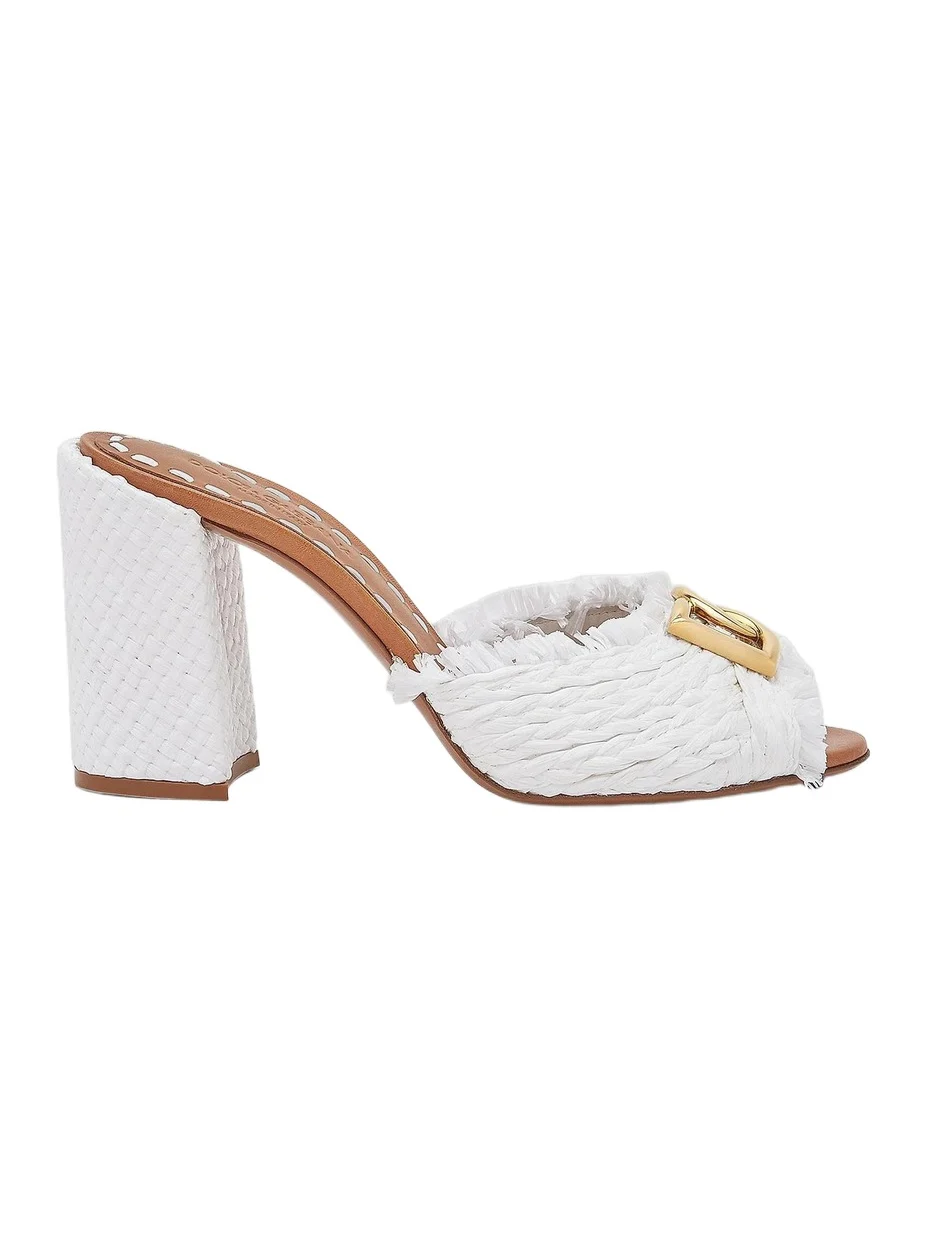 Dolce & Gabbana Women's Carretto 85MM Woven Fringed Logo Sandals