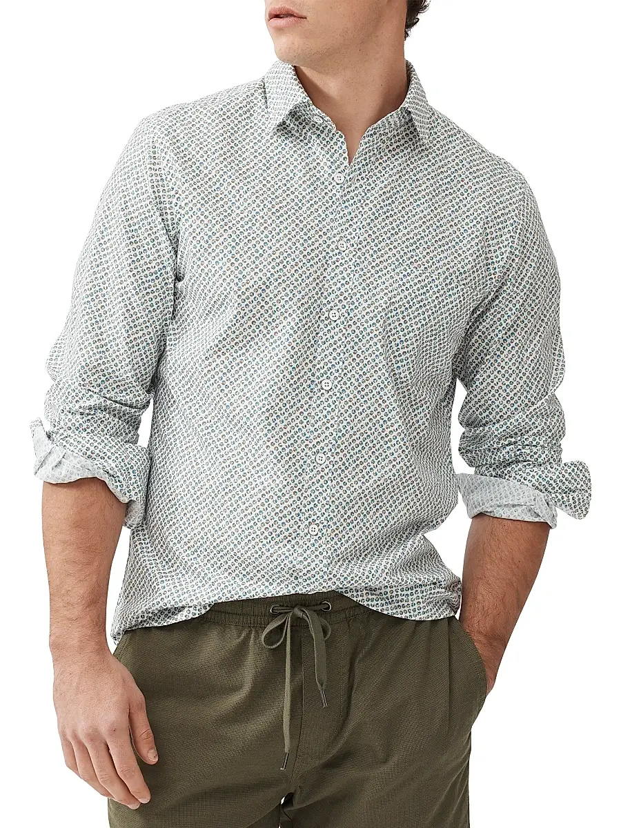 Rodd & Gunn Men's Underwood Geometric Cotton Slim-Fit Shirt | Thumbnail 3 Rodd & Gunn Men's Underwood Geometric Cotton Slim-Fit Shirt | Thumbnail 3