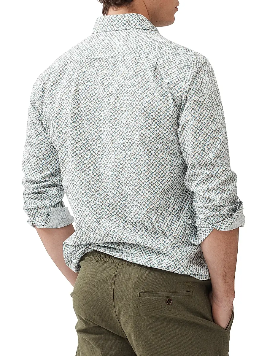 Rodd & Gunn Men's Underwood Geometric Cotton Slim-Fit Shirt | Thumbnail 4 Rodd & Gunn Men's Underwood Geometric Cotton Slim-Fit Shirt | Thumbnail 4