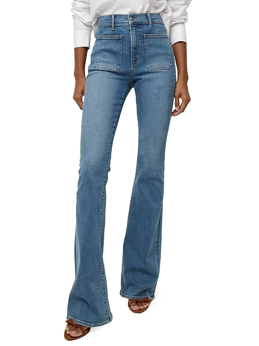 Veronica Beard Women's Beverly Skinny Flare Patch Pocket Jeans | Thumbnail 3 Veronica Beard Women's Beverly Skinny Flare Patch Pocket Jeans | Thumbnail 3