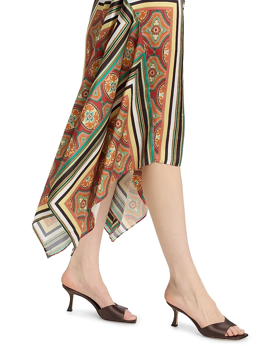 Misa Los Angeles Women's Sheila Printed Satin Handkerchief Midi-Dress | Thumbnail 6 Misa Los Angeles Women's Sheila Printed Satin Handkerchief Midi-Dress | Thumbnail 6