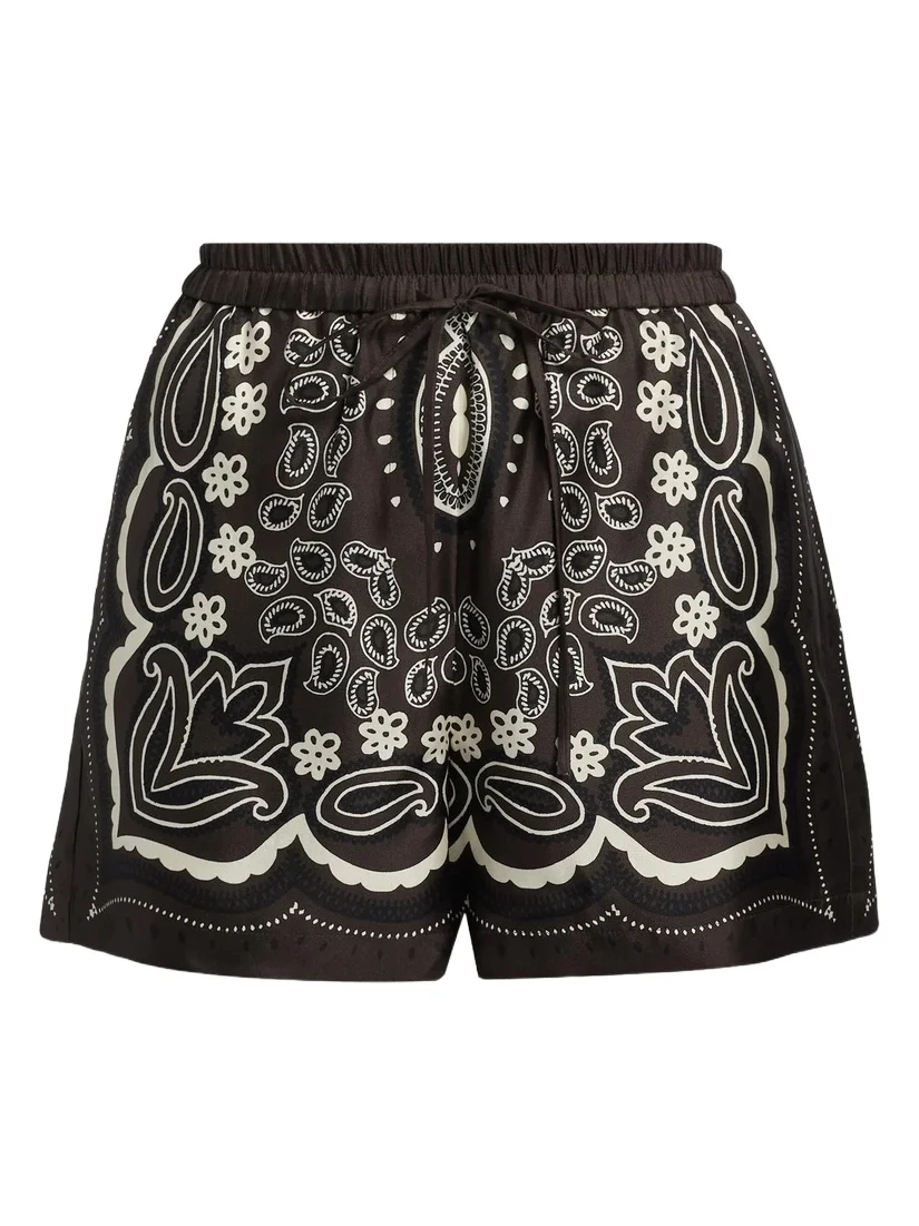 Nili Lotan Women's Frances Silk Bandana Shorts