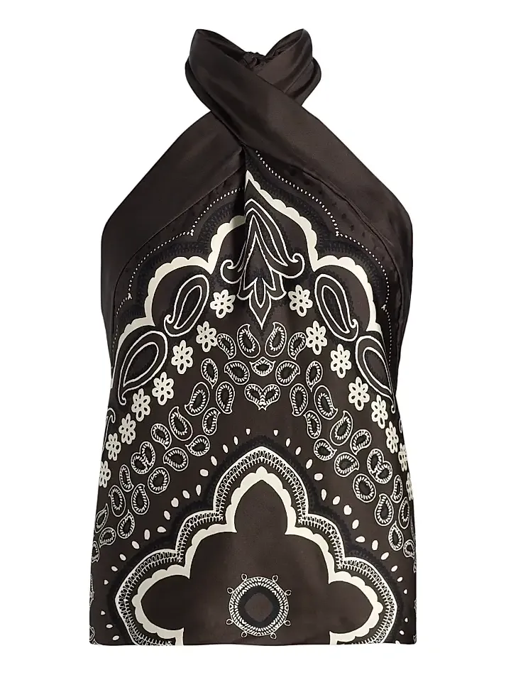 Women's Solal Bandana Silk Halterneck Top