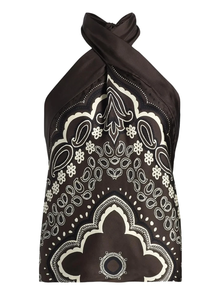 Women's Solal Bandana Silk Halterneck Top Women's Solal Bandana Silk Halterneck Top
