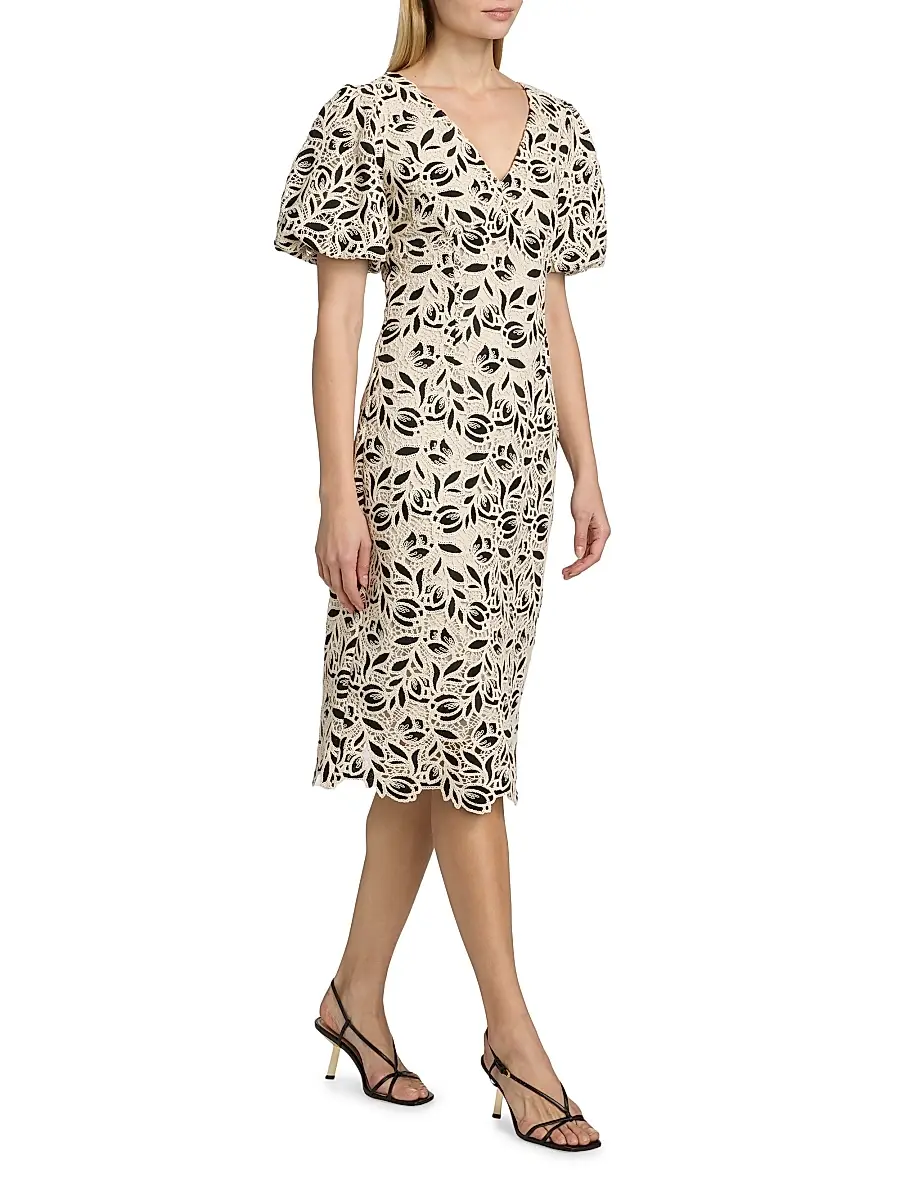 Elie Tahari Women's The Presley Embroidered-Lace Midi-Dress | Thumbnail 2