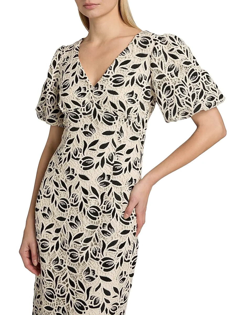Elie Tahari Women's The Presley Embroidered-Lace Midi-Dress | Thumbnail 6
