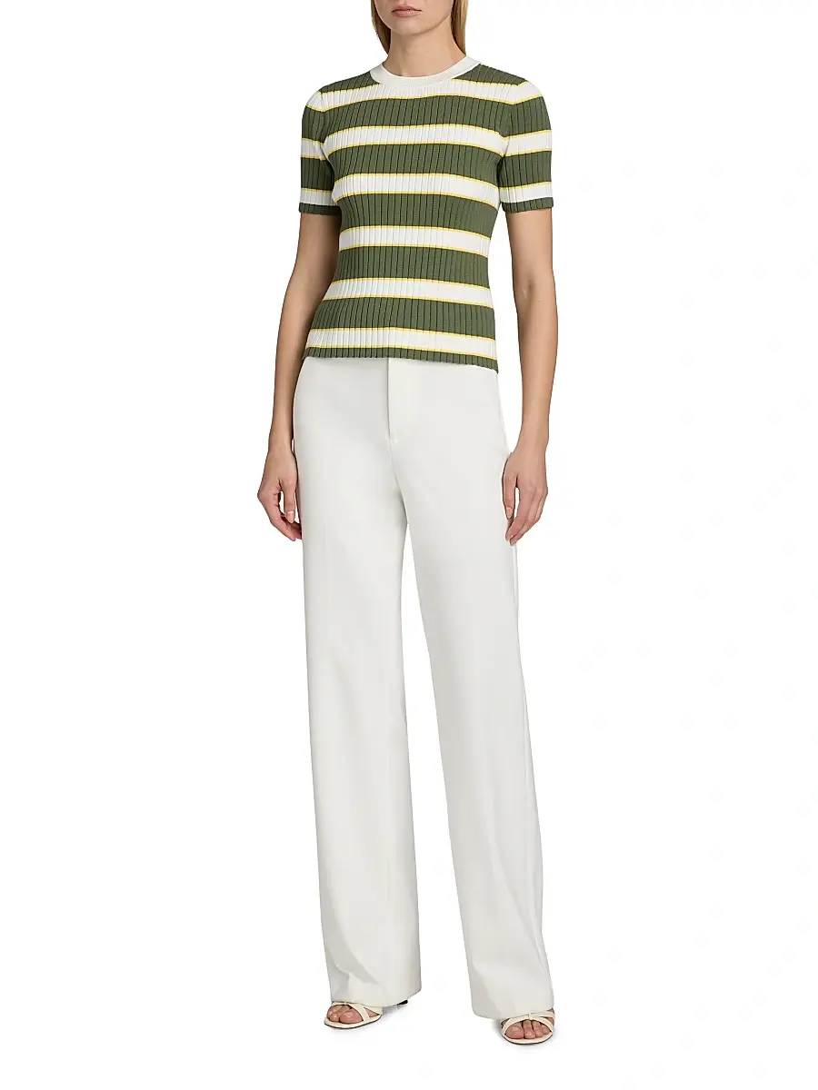 Elie Tahari Women's The Stevie Striped Rib-Knit Top | Thumbnail 2