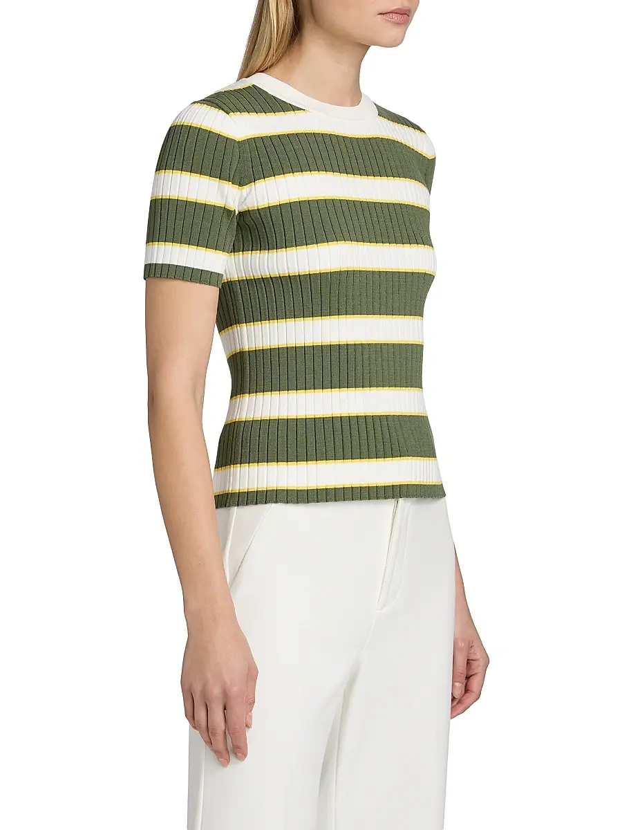 Elie Tahari Women's The Stevie Striped Rib-Knit Top | Thumbnail 4