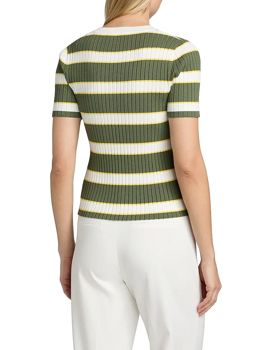 Elie Tahari Women's The Stevie Striped Rib-Knit Top | Thumbnail 5