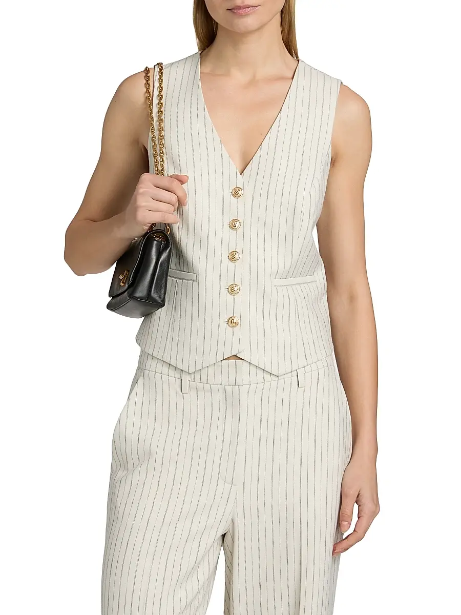 Elie Tahari Women's The Liliana Pinstriped Vest | Thumbnail 3