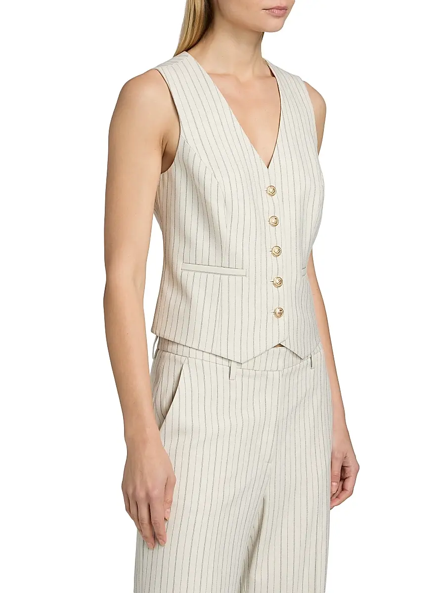 Elie Tahari Women's The Liliana Pinstriped Vest | Thumbnail 4