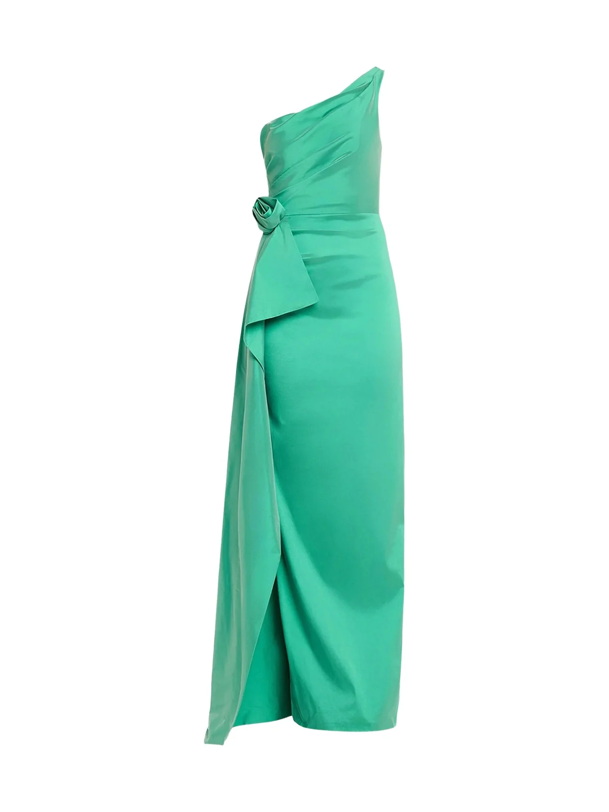 Women's Flower-Corsage One-Shoulder Taffeta Gown Women's Flower-Corsage One-Shoulder Taffeta Gown