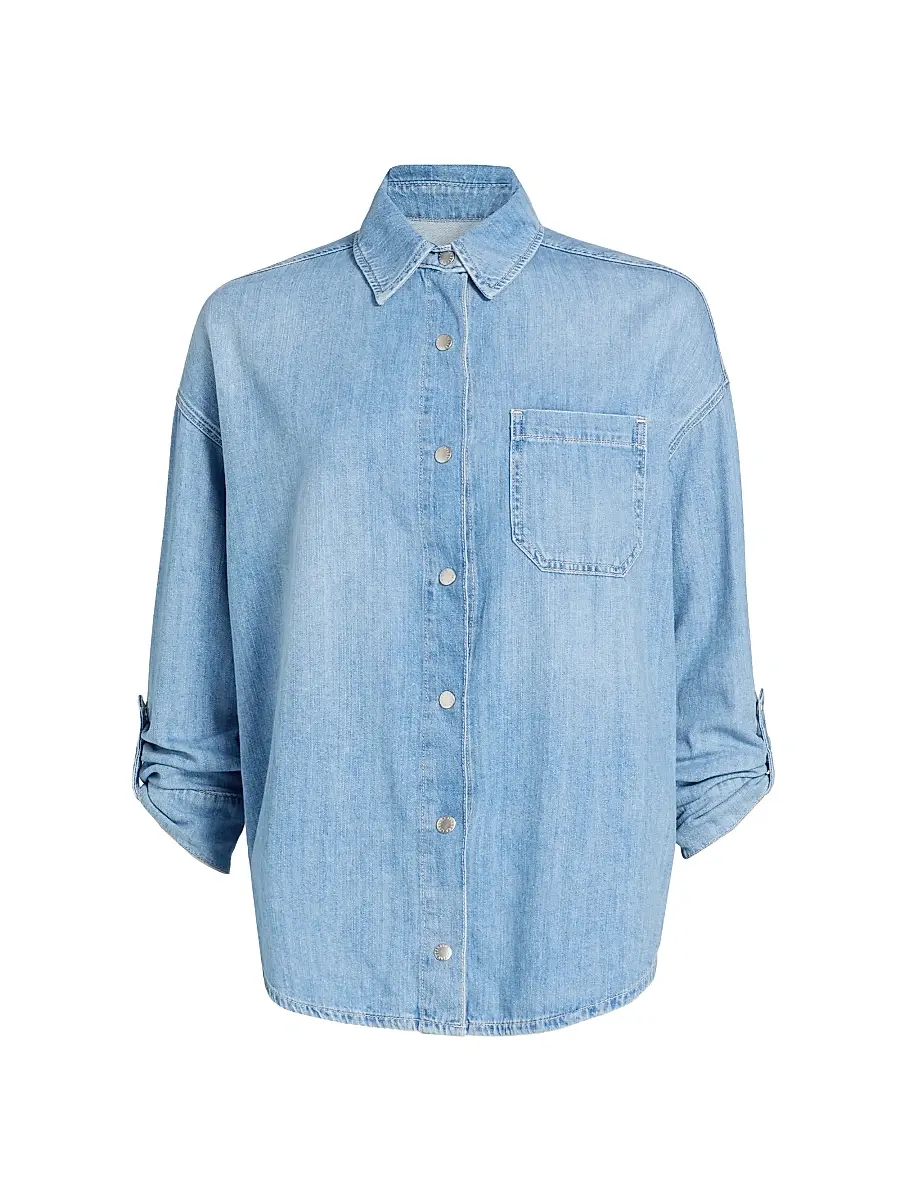 L'Agence Women's Jorah Cotton Denim Relaxed-Fit Shirt - Seattle - Size XL | Image 1 L'Agence Women's Jorah Cotton Denim Relaxed-Fit Shirt - Seattle - Size XL | Image 1