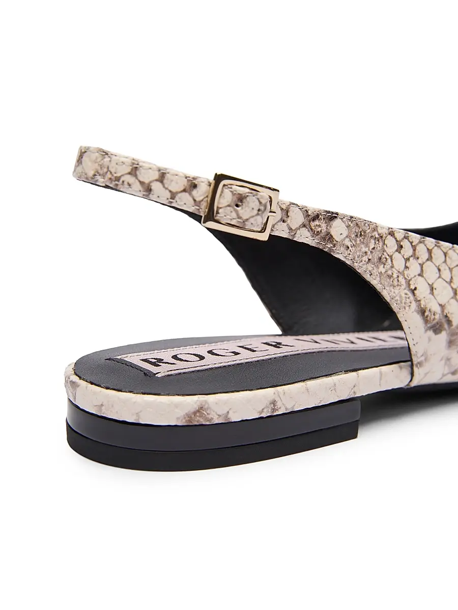 Roger Vivier Women's Gommettine Snakeskin-Embossed Leather Ballerina Flats | Thumbnail 5 Roger Vivier Women's Gommettine Snakeskin-Embossed Leather Ballerina Flats | Thumbnail 5