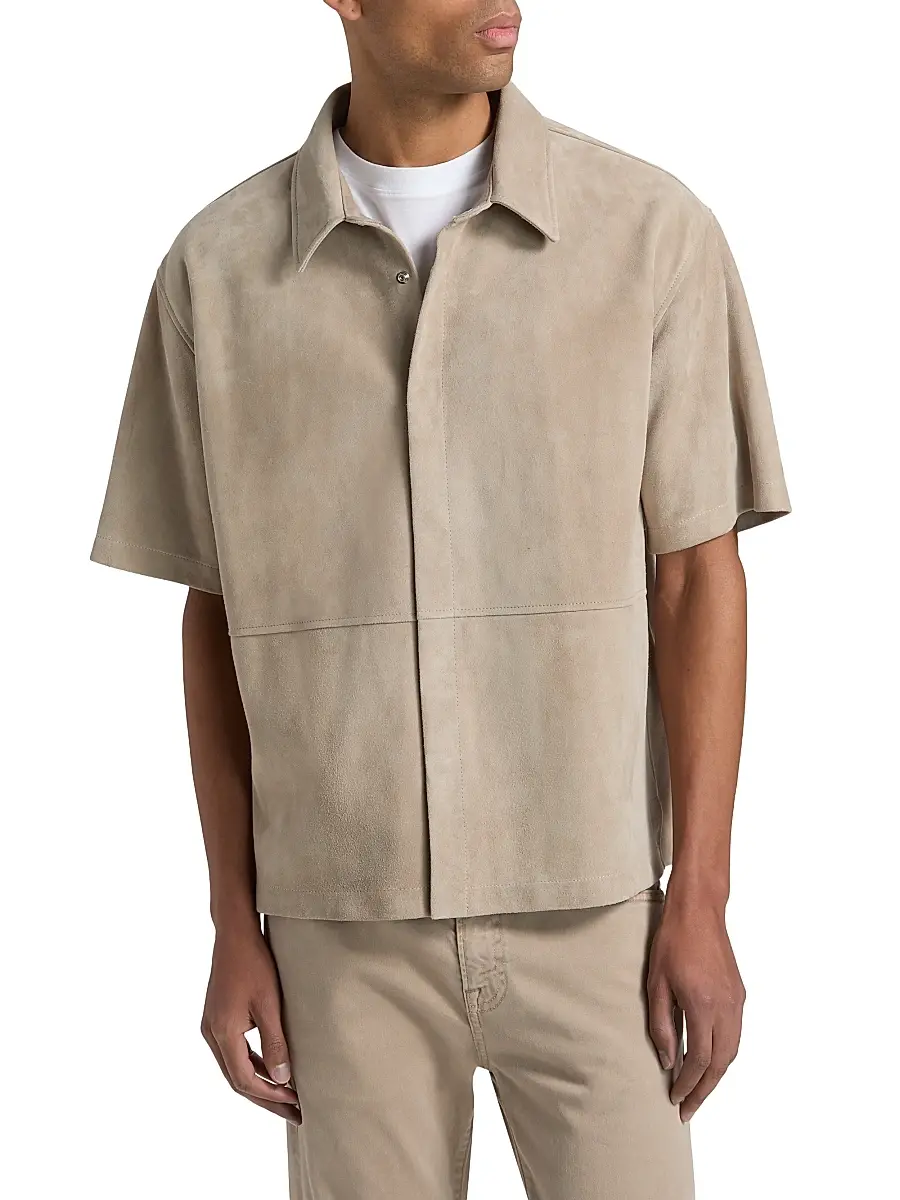 Frame Men's Suede Button-Front Shirt | Thumbnail 3 Frame Men's Suede Button-Front Shirt | Thumbnail 3