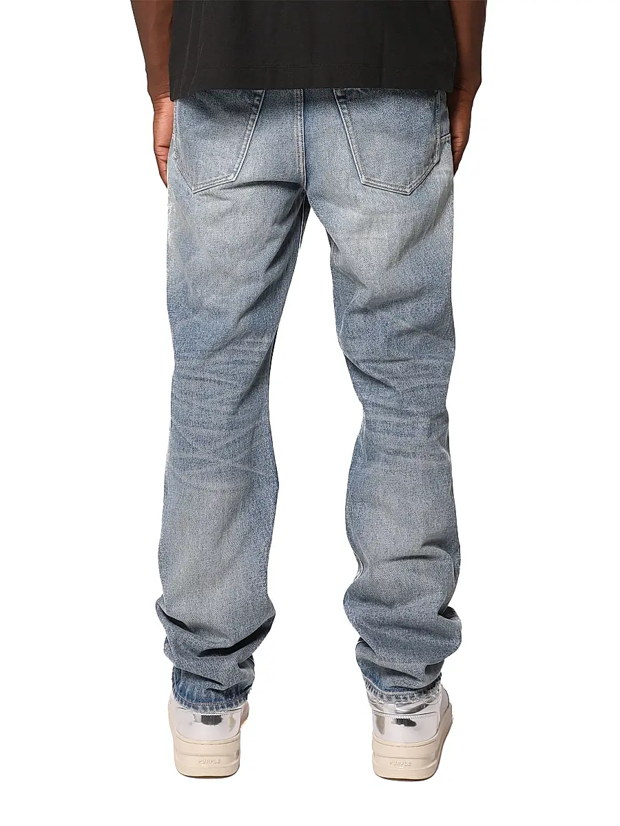 Purple Brand Men's Sun-Faded Hickory Light Indigo Straight-Leg Jeans | Thumbnail 2 Purple Brand Men's Sun-Faded Hickory Light Indigo Straight-Leg Jeans | Thumbnail 2