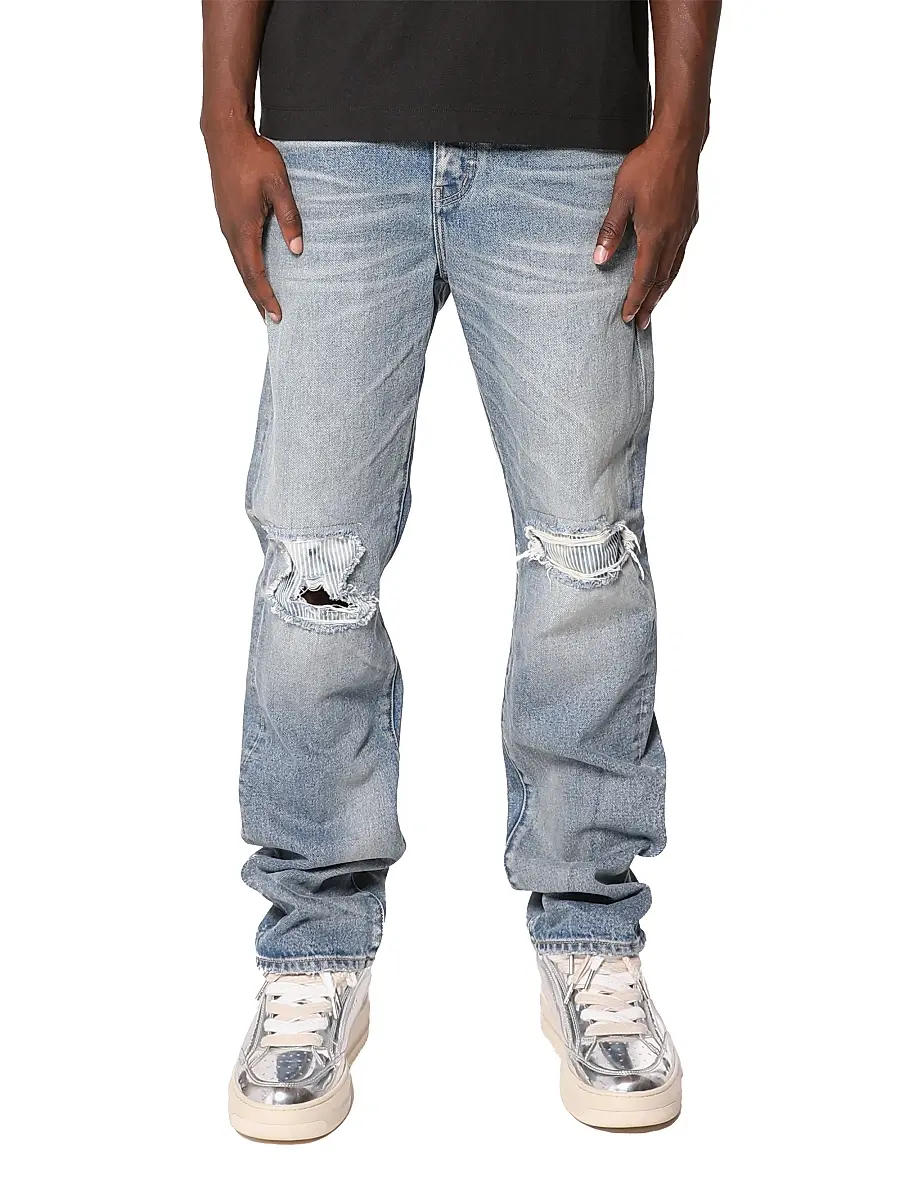 Purple Brand Men's Sun-Faded Hickory Light Indigo Straight-Leg Jeans - Light Indigo - Size 40 | Image 1 Purple Brand Men's Sun-Faded Hickory Light Indigo Straight-Leg Jeans - Light Indigo - Size 40 | Image 1