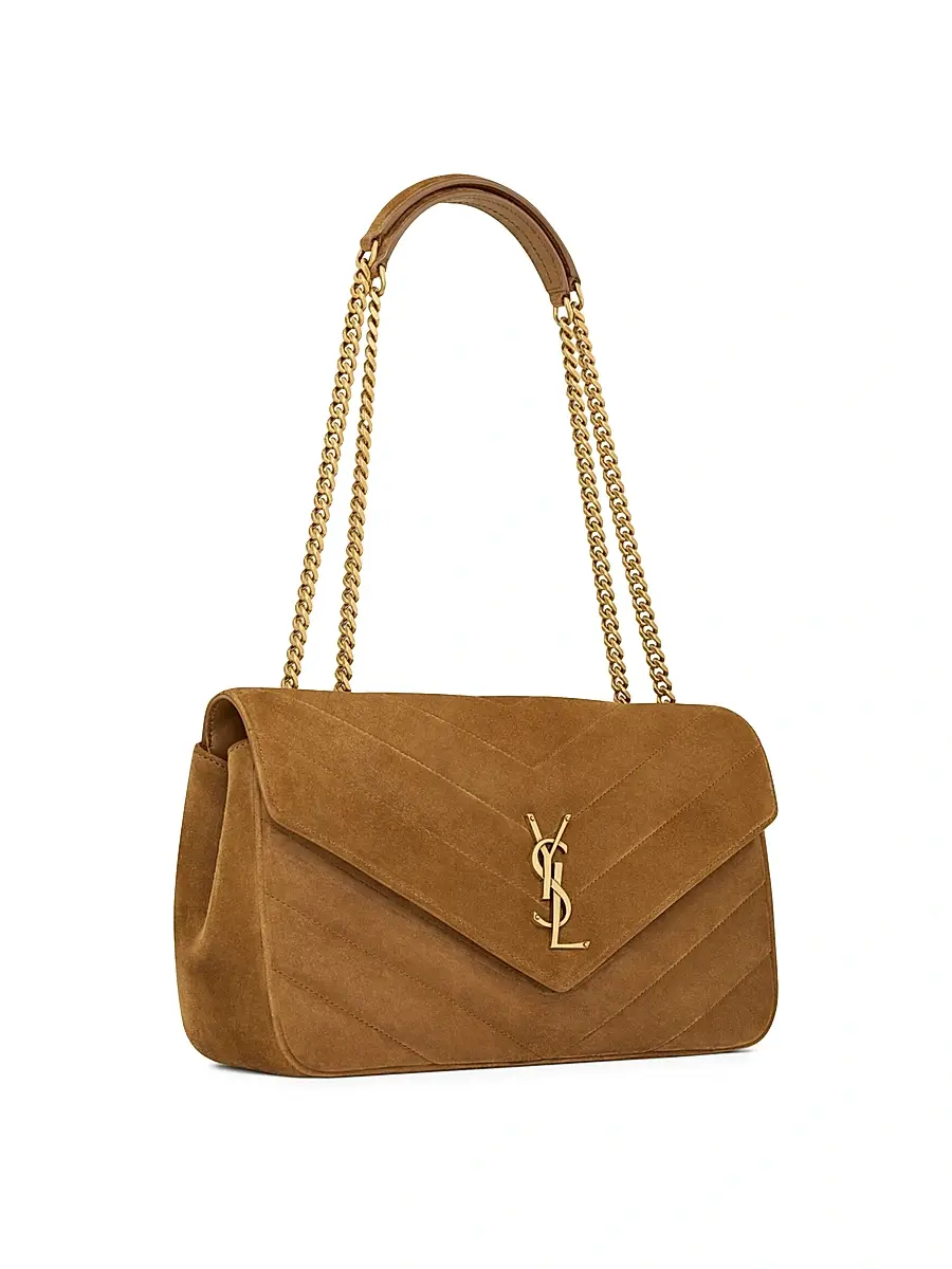 Saint Laurent Women's Loulou Medium in Matelassé Suede Shoulder Bag | Thumbnail 5 Saint Laurent Women's Loulou Medium in Matelassé Suede Shoulder Bag | Thumbnail 5