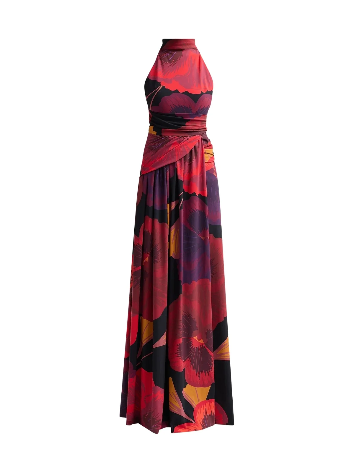 Women's Ankita Floral Draped Mock-Turtleneck Maxi Dress Women's Ankita Floral Draped Mock-Turtleneck Maxi Dress