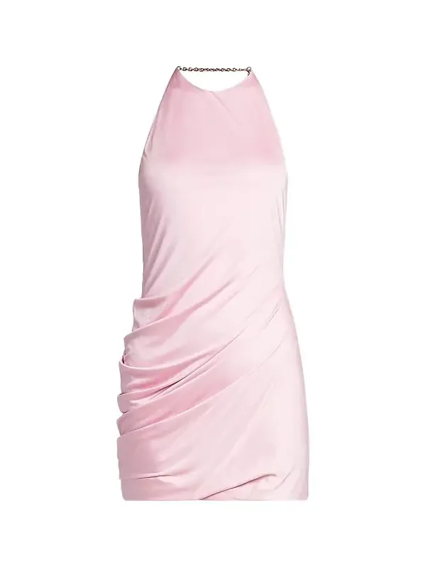 Women's La Vacanza Draped Jersey Chain Halter Minidress Women's La Vacanza Draped Jersey Chain Halter Minidress