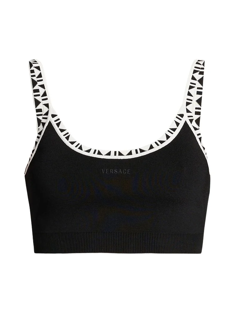 Versace Women's La Vacanza Graphic Trim Crop Top