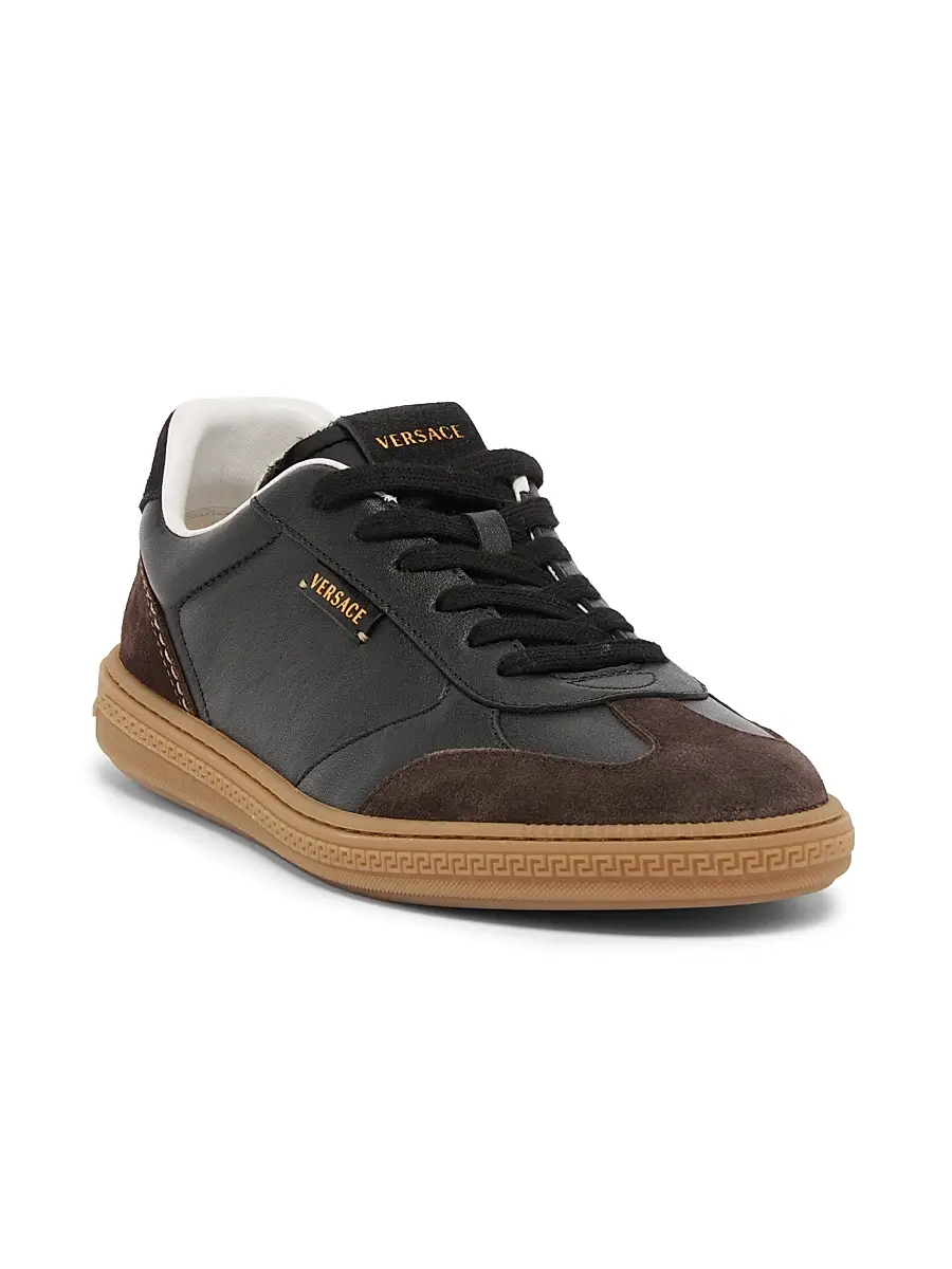 Versace Men's Leather & Suede Low-Top Sneakers | Thumbnail 2 Versace Men's Leather & Suede Low-Top Sneakers | Thumbnail 2
