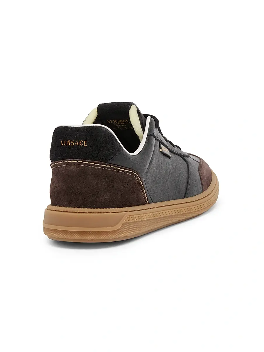 Versace Men's Leather & Suede Low-Top Sneakers | Thumbnail 3 Versace Men's Leather & Suede Low-Top Sneakers | Thumbnail 3