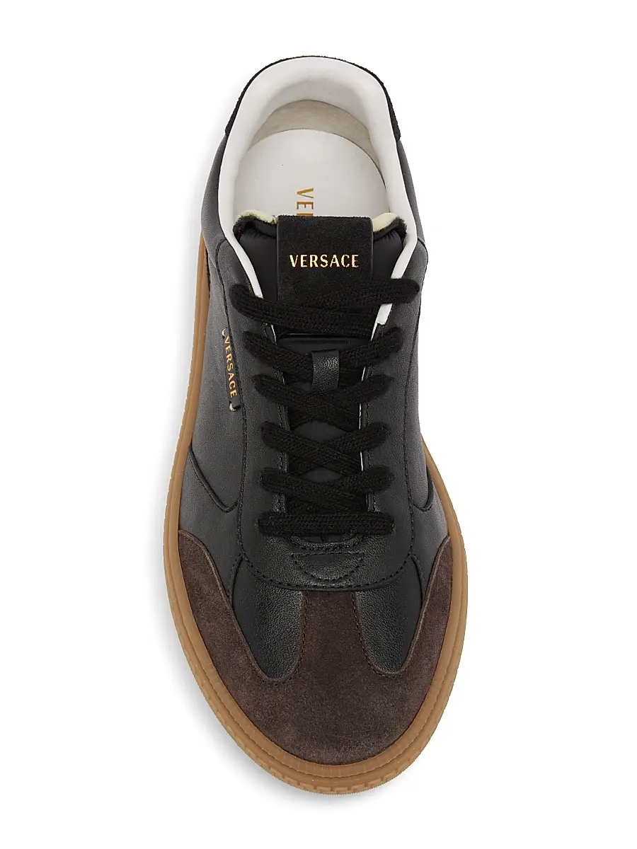 Versace Men's Leather & Suede Low-Top Sneakers | Thumbnail 4 Versace Men's Leather & Suede Low-Top Sneakers | Thumbnail 4