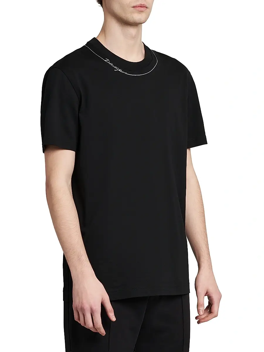 Dolce & Gabbana Men's Logo Cotton Crewneck T-Shirt | Thumbnail 4 Dolce & Gabbana Men's Logo Cotton Crewneck T-Shirt | Thumbnail 4