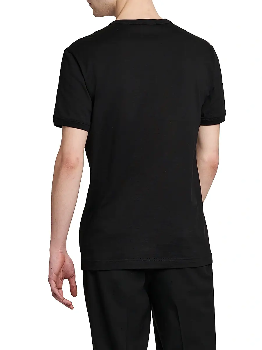 Dolce & Gabbana Men's Logo Patch Cotton T-Shirt | Thumbnail 5 Dolce & Gabbana Men's Logo Patch Cotton T-Shirt | Thumbnail 5