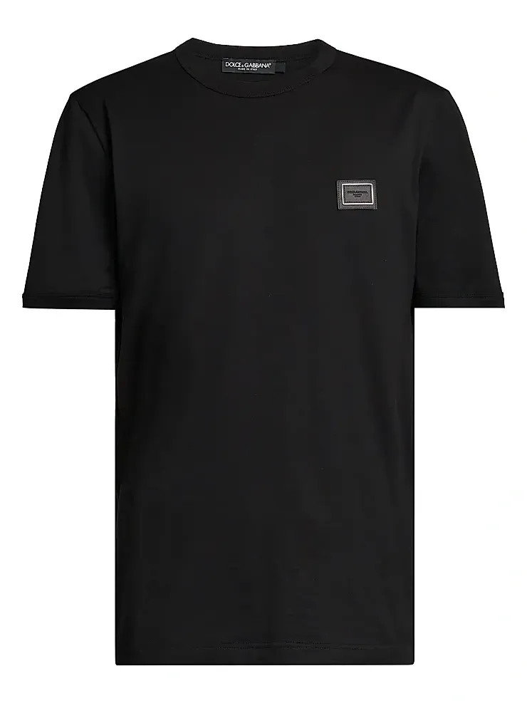 Men's Logo Patch Cotton T-Shirt Men's Logo Patch Cotton T-Shirt