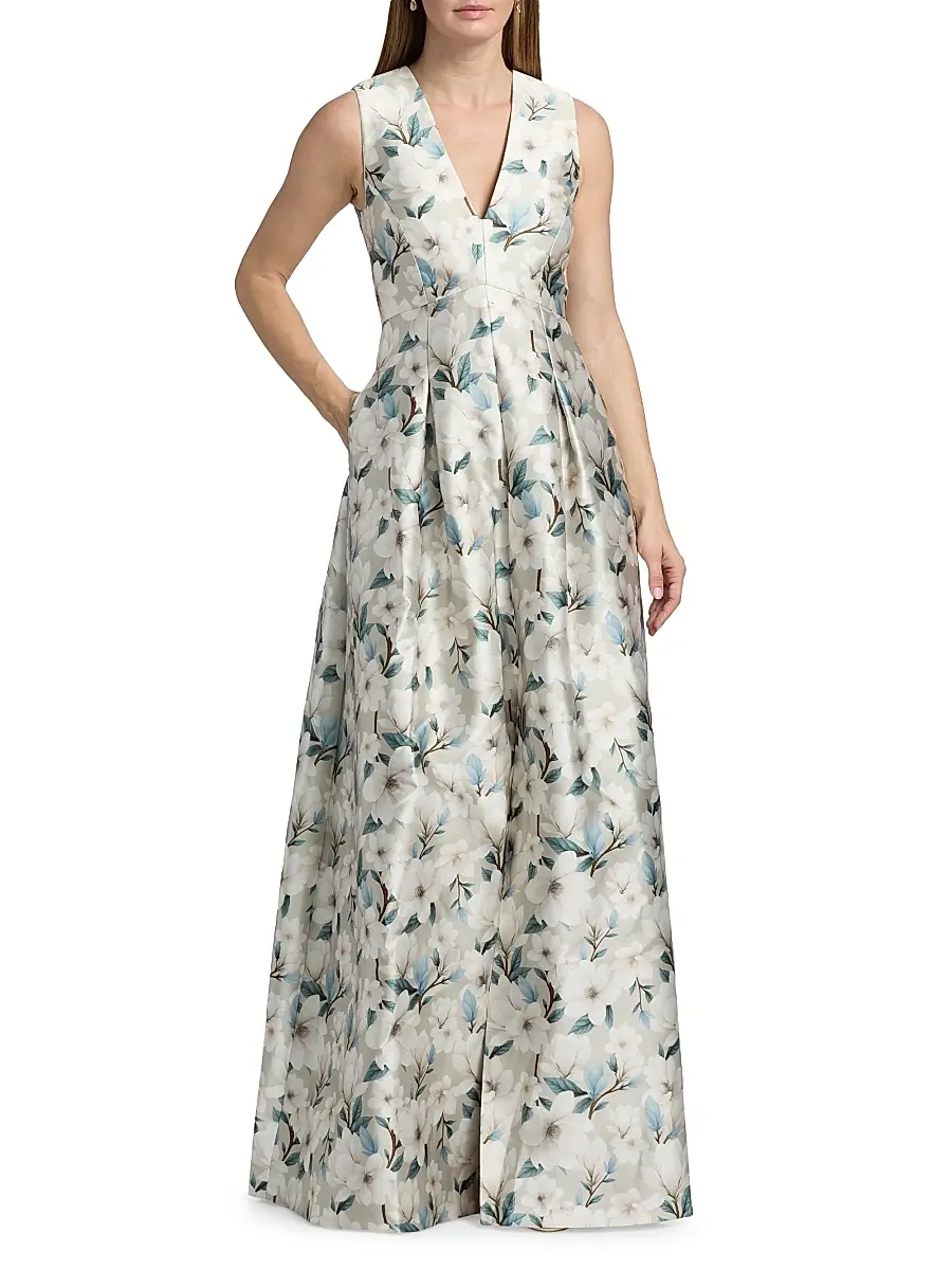 SACHIN & BABI Women's Brooklynne Floral Satin A-Line Gown | Thumbnail 2 SACHIN & BABI Women's Brooklynne Floral Satin A-Line Gown | Thumbnail 2